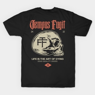 TEMPUS FUGIT - Front&Back - Side skull T-Shirt